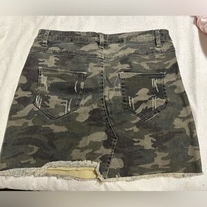 Ellison Green Camouflage Denim Skirt